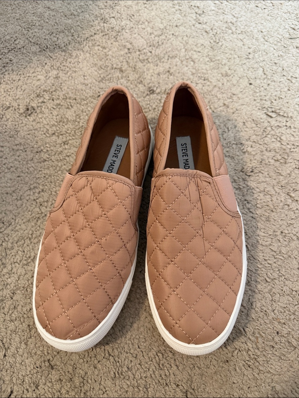 Steve Madden Quilted Slip-On Sneakers - Rose Tan